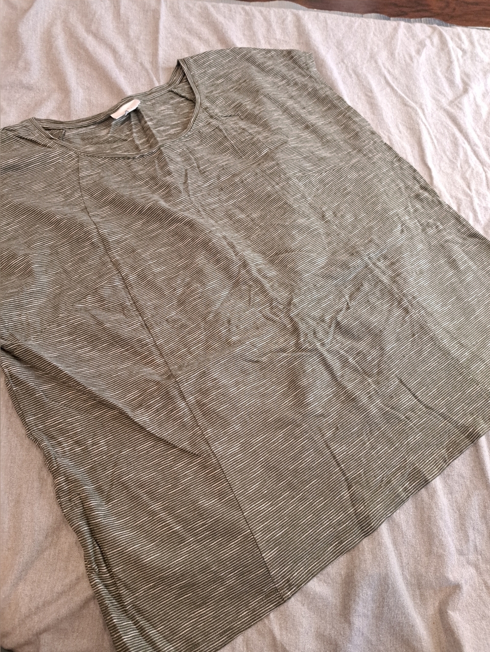 J. Jill 100% Cotton Elliptical Pullover Knit Top Size L  Gray/White